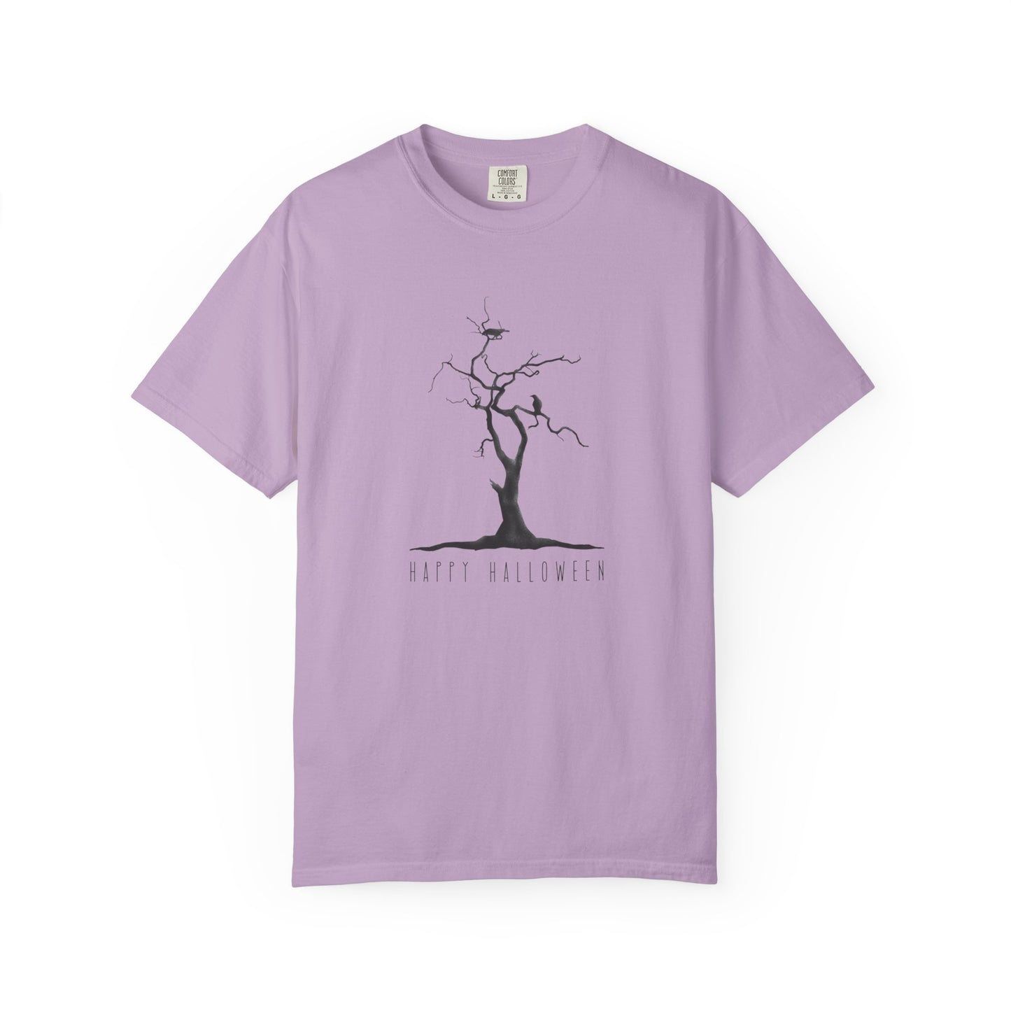 Garment-Dyed T-Shirt with Minimalist Tree Design, Unisex Nature Tee, Eco-Friendly Gift, Casual Wear, Sustainable Fashion