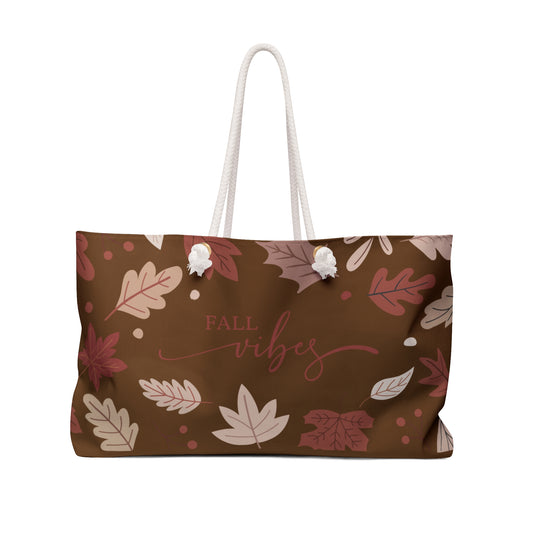 Fall Vibes Weekender Bag – Perfect for Autumn Adventures, Travel, Weekend Getaways, or Everyday Use