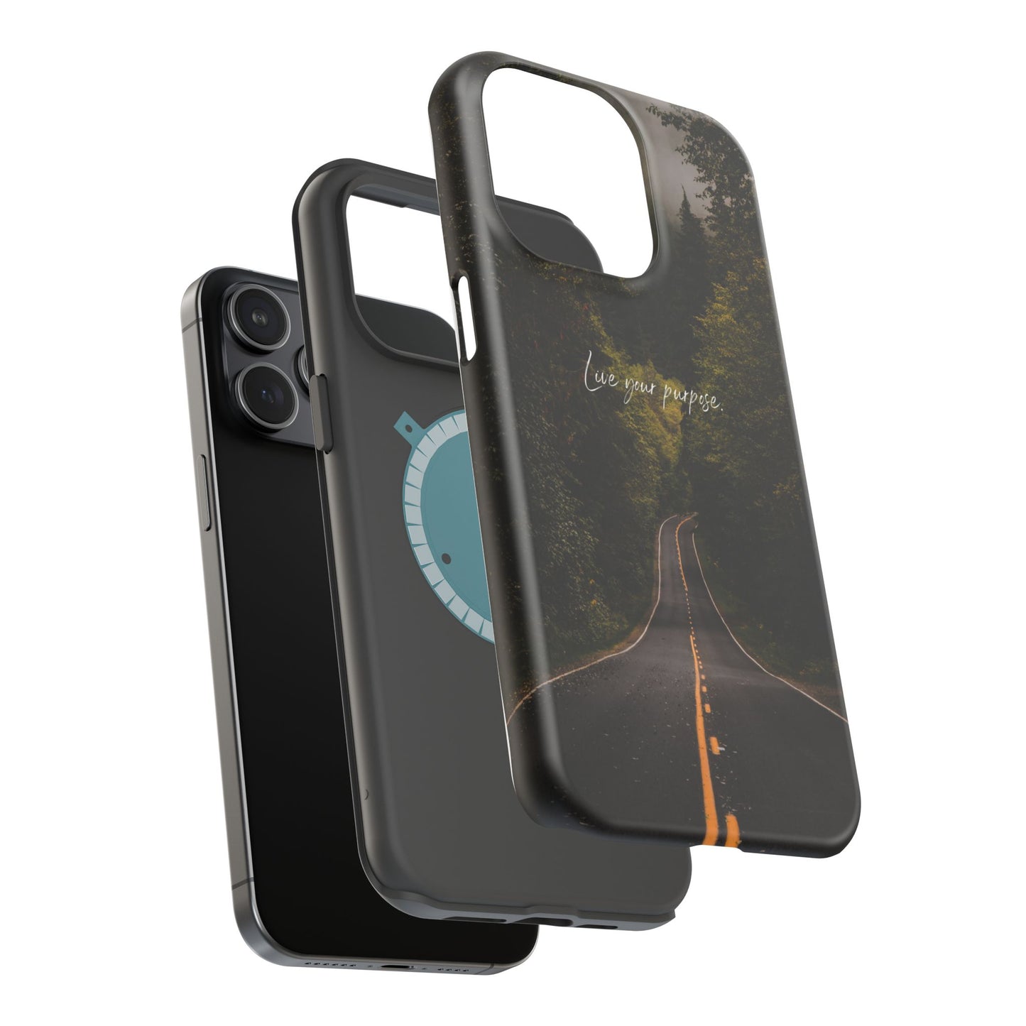 Inspirational Magnetic Tough Case - 'Live Your Purpose' Nature Design for iPhone