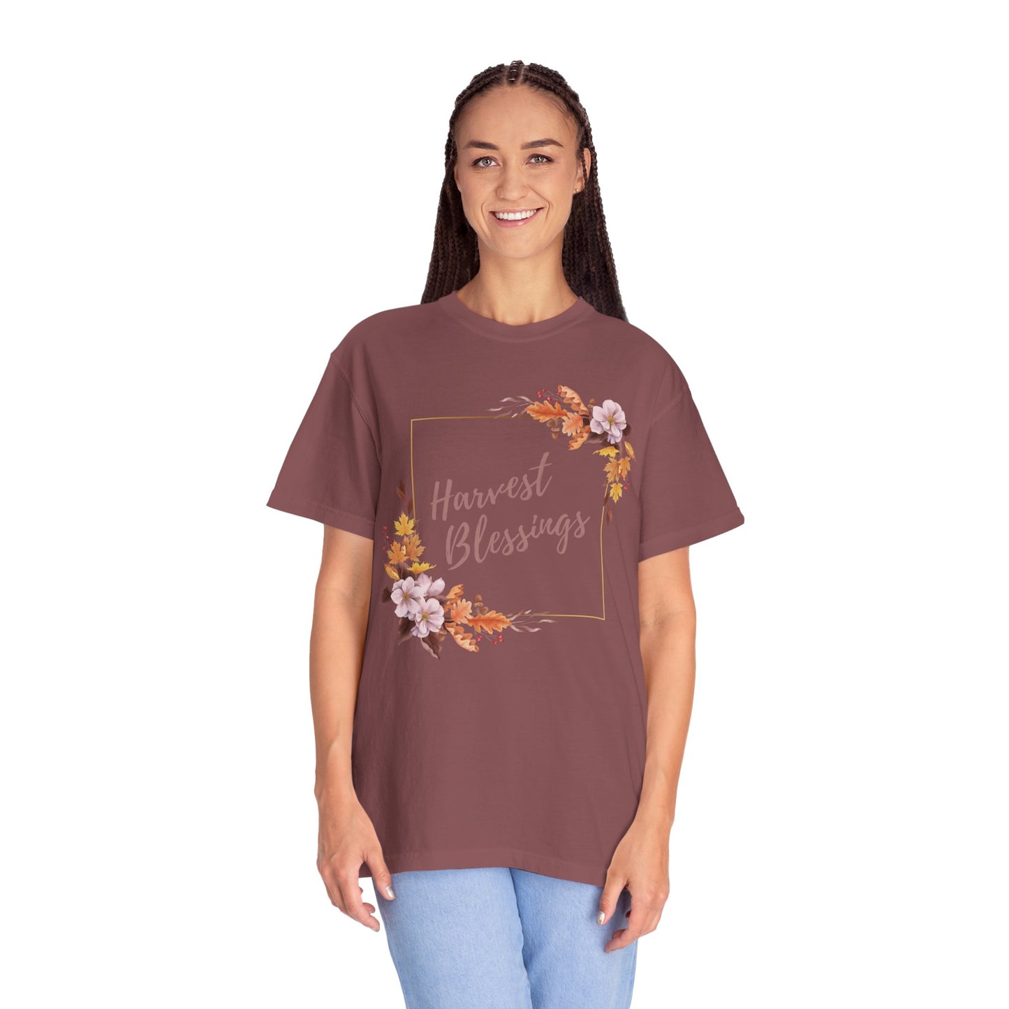 Harvest Blessings T-Shirt, Floral Unisex Tee, Autumn Gift, Thanksgiving Shirt, Cute Casual Wear, Boho Style Top