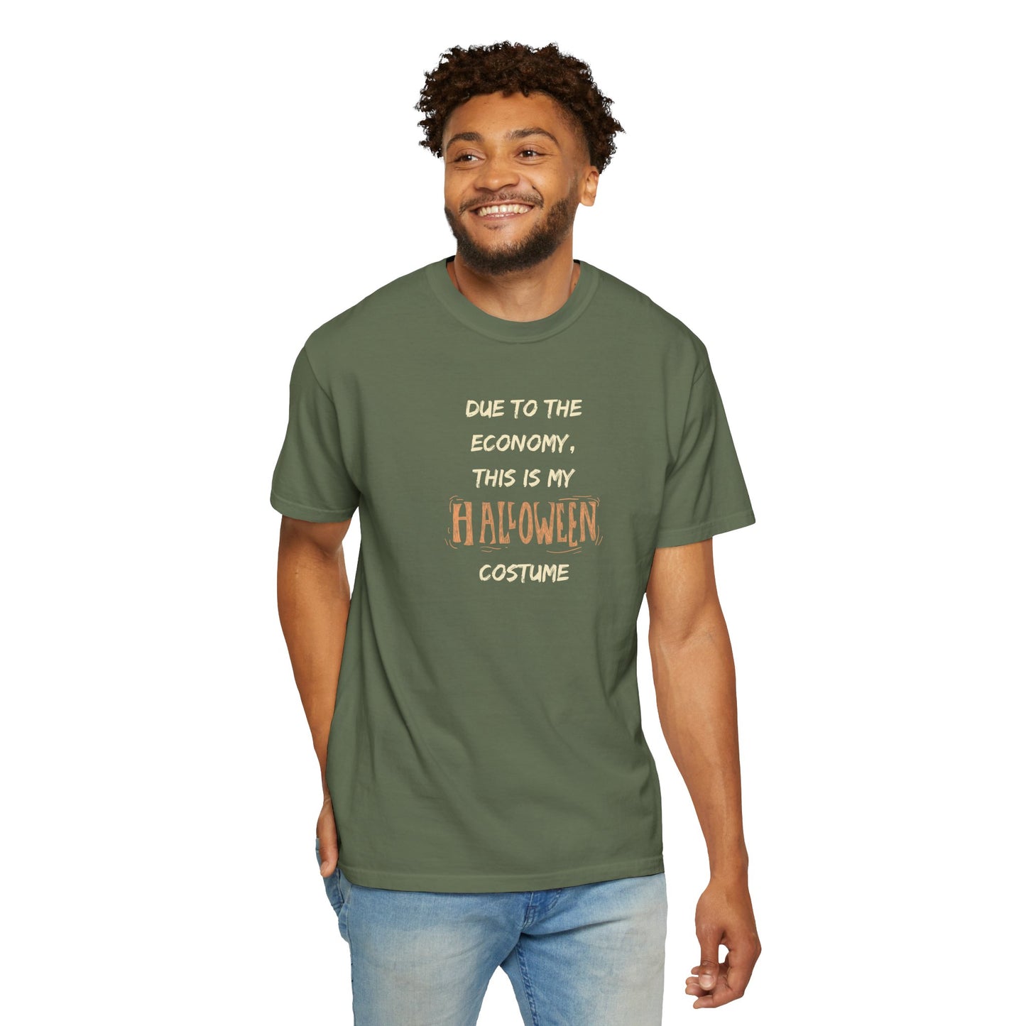 Humorous Halloween T-Shirt, Funny Costume Tee, Unisex Garment-Dyed Shirt, Casual Halloween Apparel, Gift for Halloween Celebrations