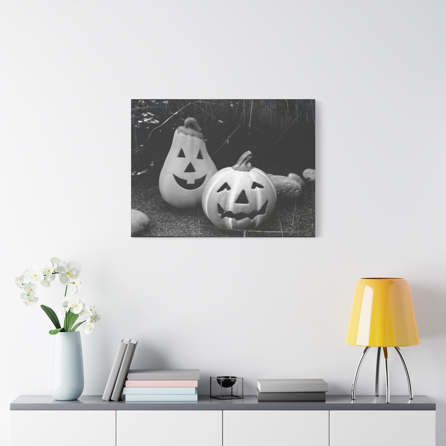 Halloween Pumpkin Canvas Wall Art, Spooky Home Decor, Fall Decoration, Autumn Art, Halloween Gift