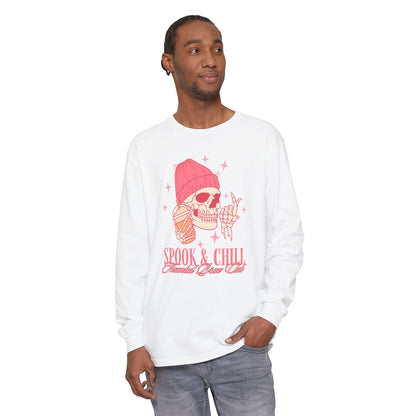 Spook & Chill Long Sleeve T-Shirt, Cozy Fall Fashion, Unisex Graphic Tee, Halloween Outfit, Trendy Gift for Friends