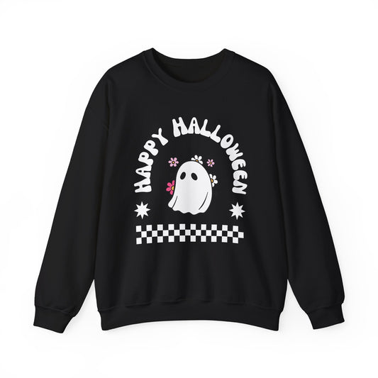 Halloween Ghost Sweatshirt, Cozy Unisex Crewneck, Fall Apparel, Spooky Season Top, Halloween Gift, Festival Clothing