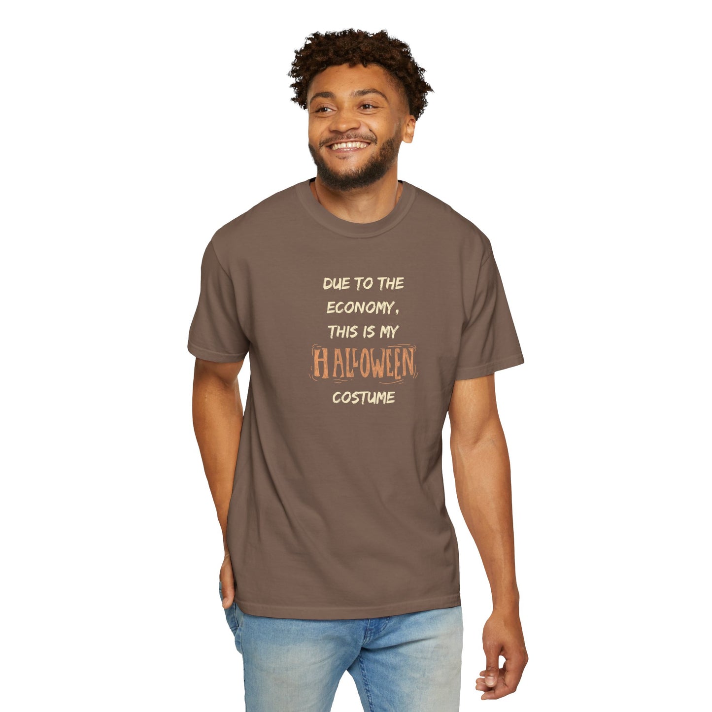 Humorous Halloween T-Shirt, Funny Costume Tee, Unisex Garment-Dyed Shirt, Casual Halloween Apparel, Gift for Halloween Celebrations
