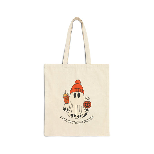 Halloween Ghost Tote Bag, Spook-tacular Gift, Eco-Friendly Cotton Bag, Trick or Treat Bag, Fun Everyday Tote