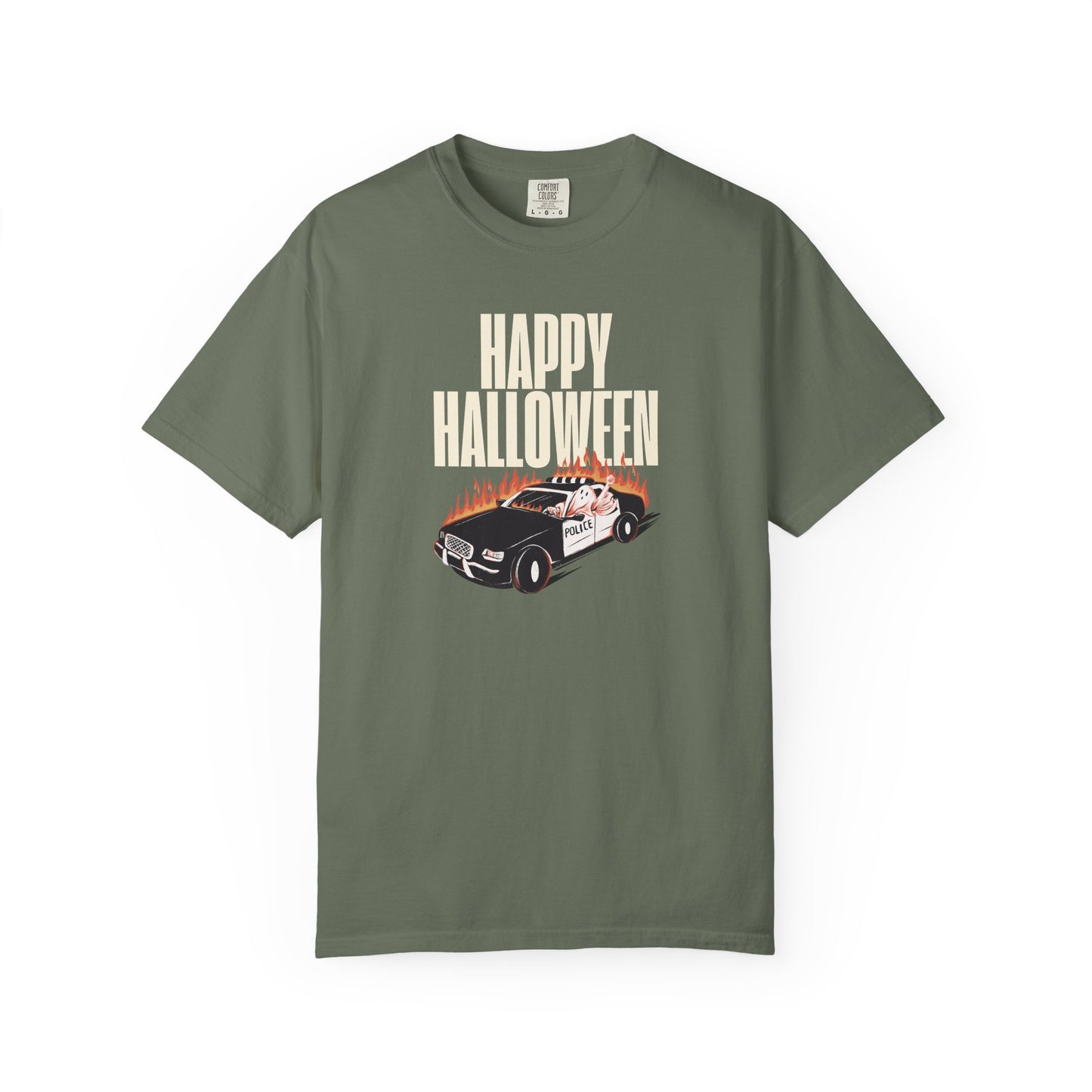 Halloween Car Graphic T-shirt, Unisex Spooky Tee, Fall Fashion, Halloween Costume, Retro Style Shirt, Gift for Halloween Lovers