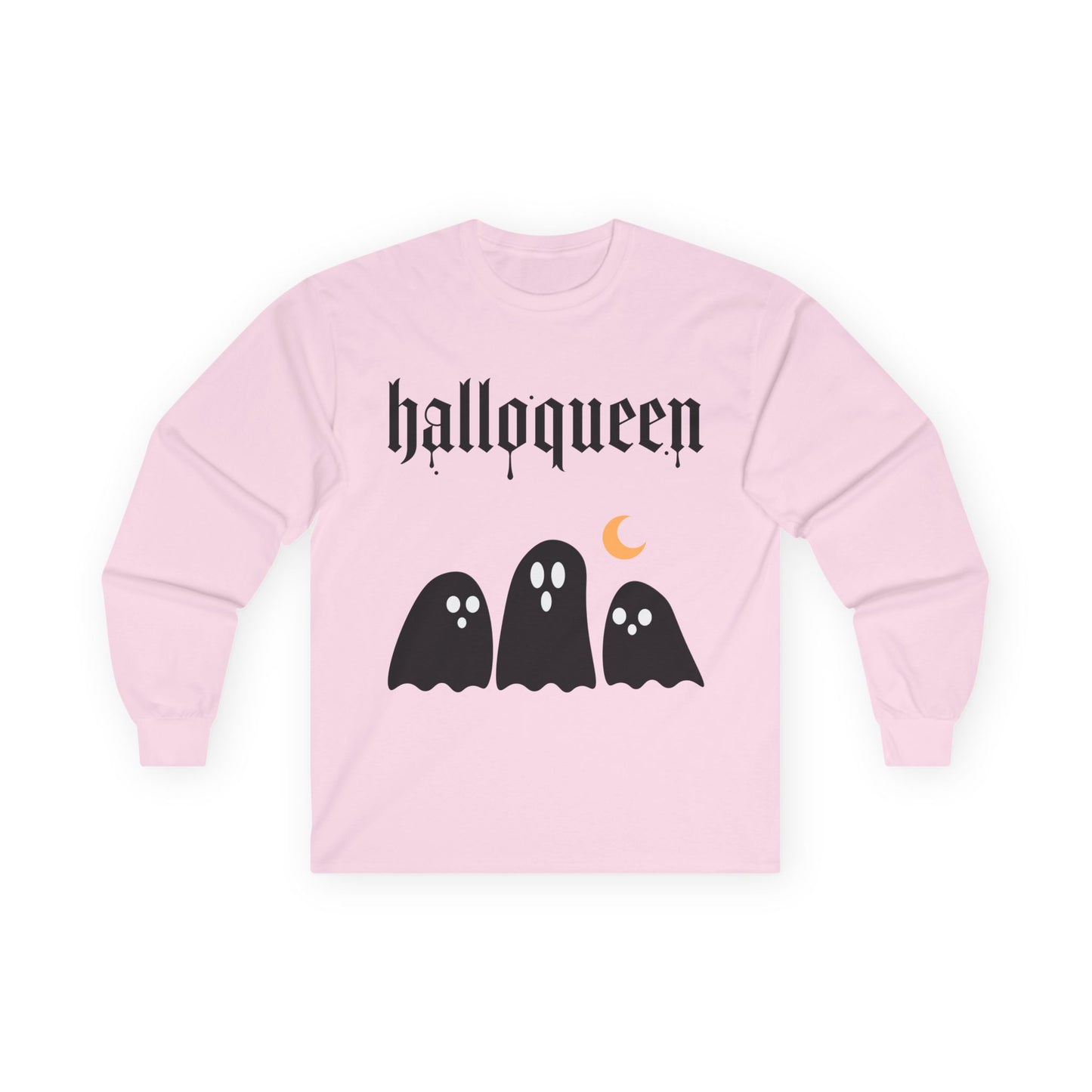 Unisex Halloween Ghosts Long Sleeve Tee - 'Halloqueen'