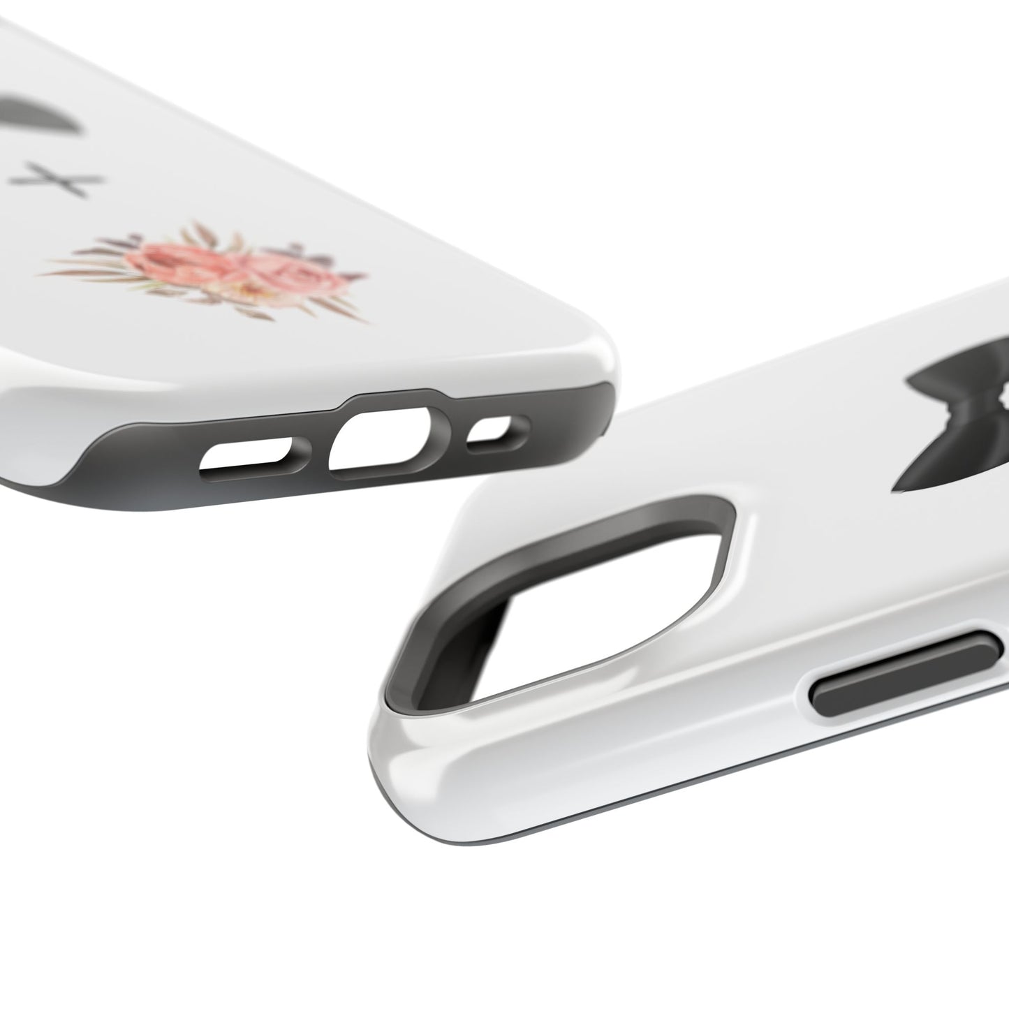Floral Bow Tie Magnetic Tough Case - Elegant Phone Protection