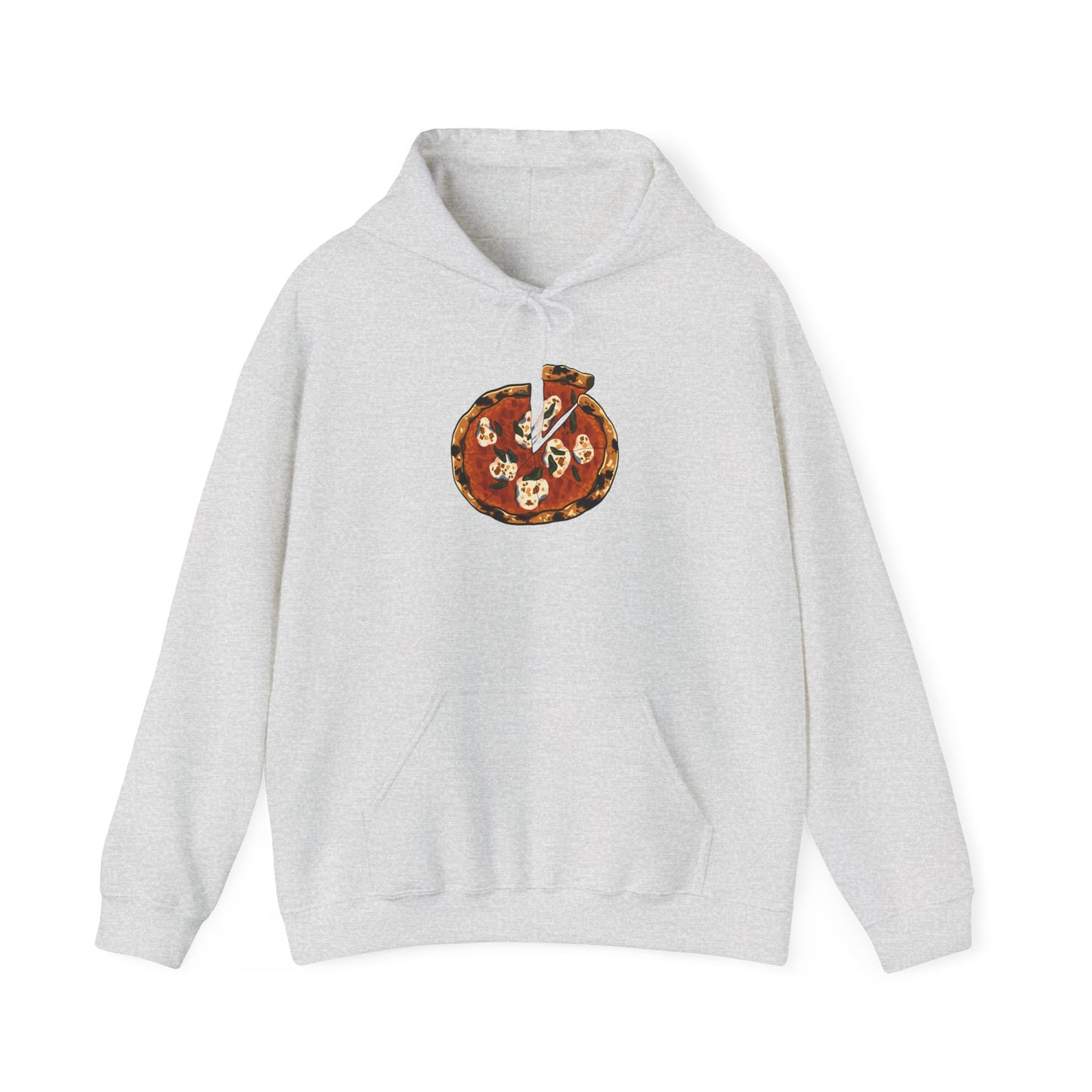 Italian Pizza Unisex Hooded Sweatshirt with Floral Design, Perfect for Everyday Wear, Gift for Friends, Spring Fashion, Casual Comfort