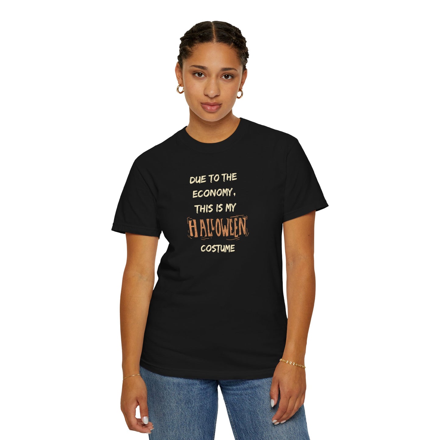 Humorous Halloween T-Shirt, Funny Costume Tee, Unisex Garment-Dyed Shirt, Casual Halloween Apparel, Gift for Halloween Celebrations