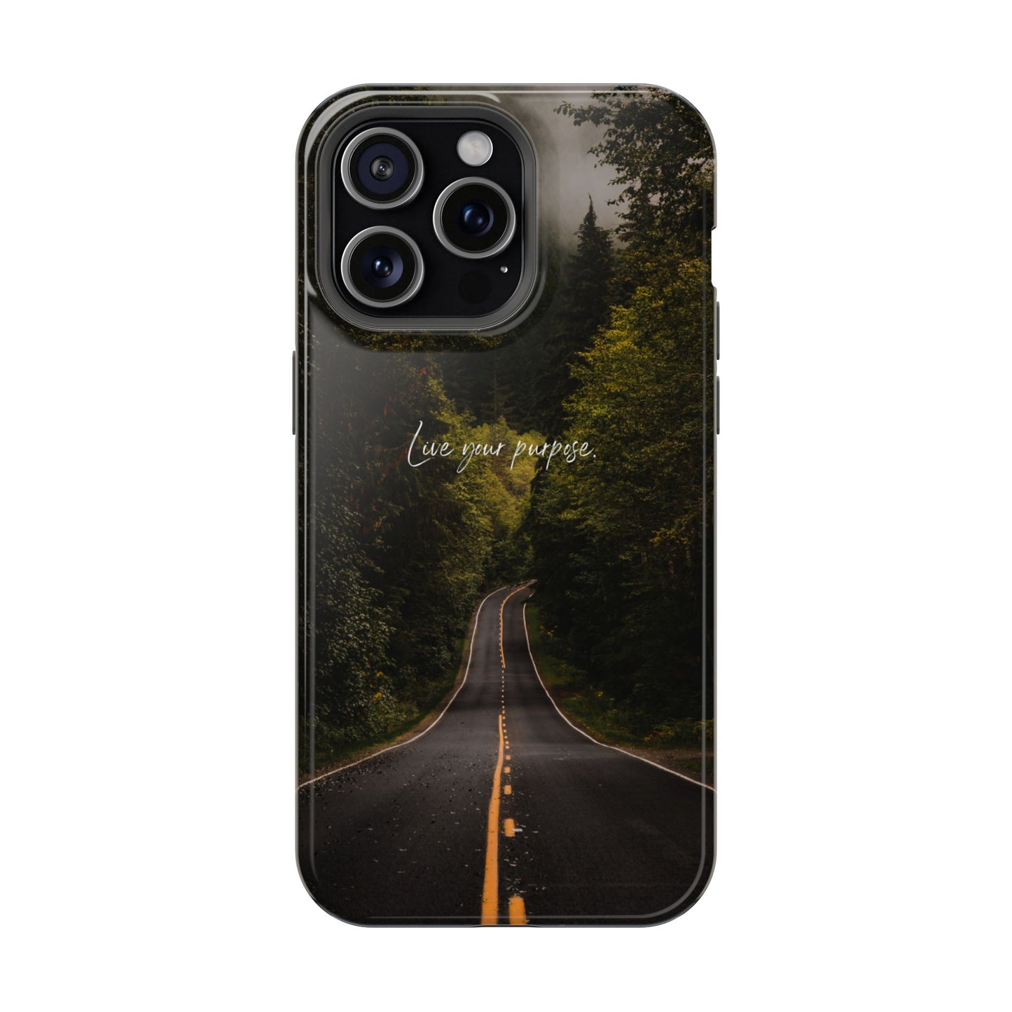 Inspirational Magnetic Tough Case - 'Live Your Purpose' Nature Design for iPhone