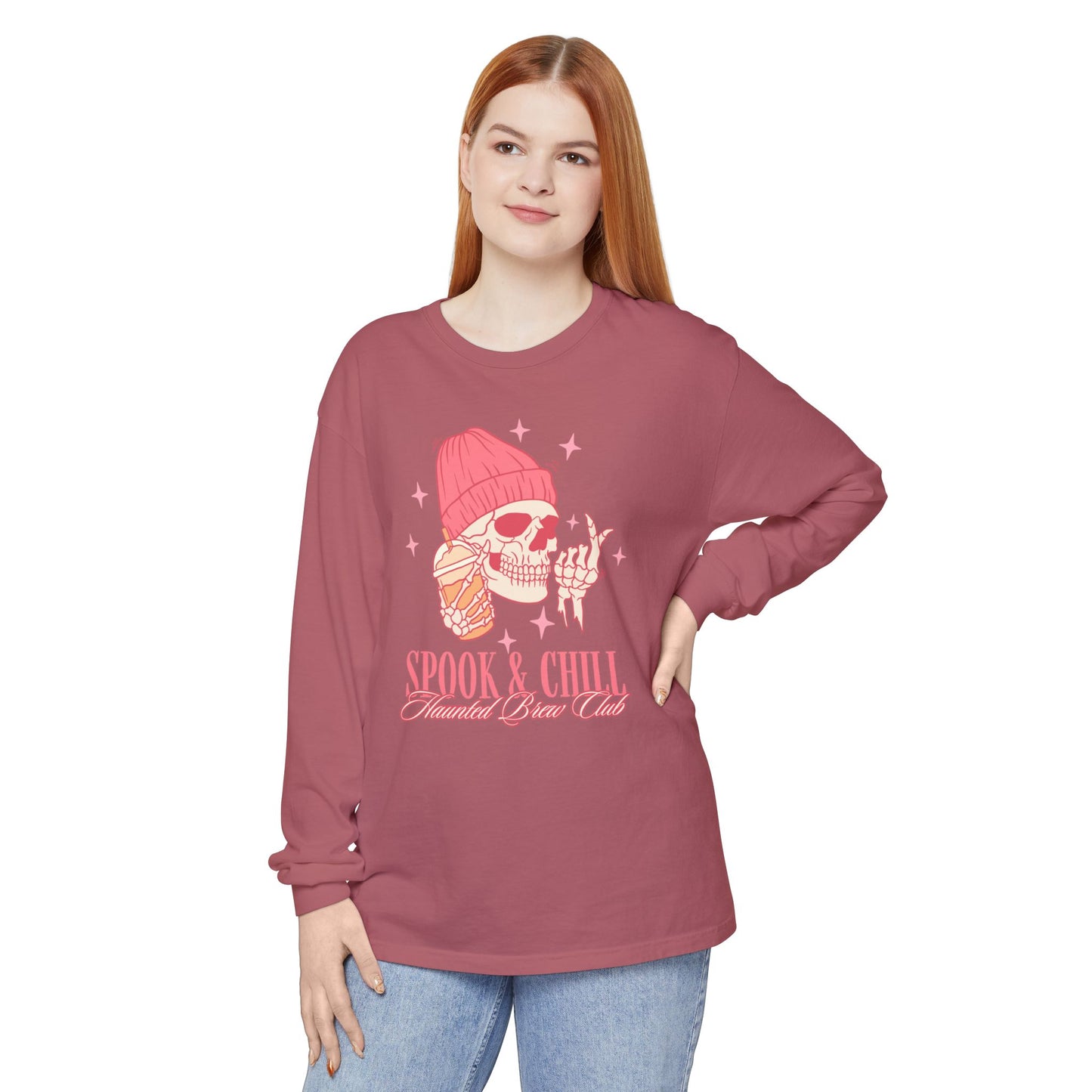 Spook & Chill Long Sleeve T-Shirt, Cozy Fall Fashion, Unisex Graphic Tee, Halloween Outfit, Trendy Gift for Friends