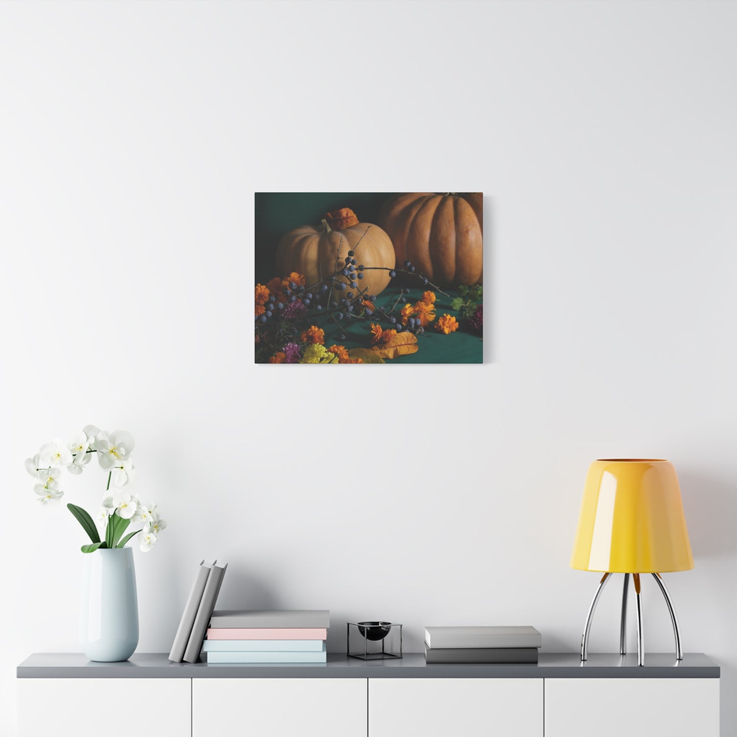 Autumn Themed Canvas Print, Fall Decor, Pumpkin Art, Seasonal Wall Art, Thanksgiving Decoration, Home Decor Gift