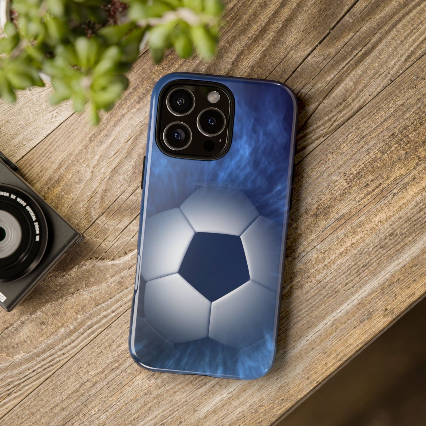 Soccer Phone Case - Tough Cases, Sports Phone Cover, Football Lover Gift, Durable Case, Blue Soccer Design