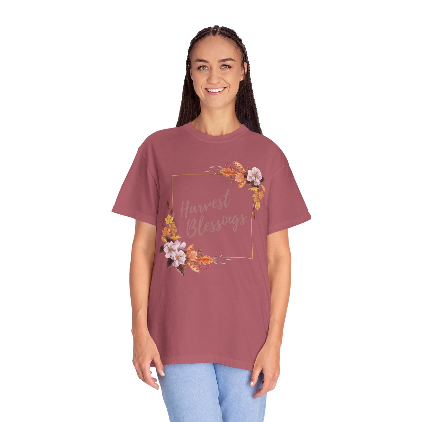 Harvest Blessings T-Shirt, Floral Unisex Tee, Autumn Gift, Thanksgiving Shirt, Cute Casual Wear, Boho Style Top
