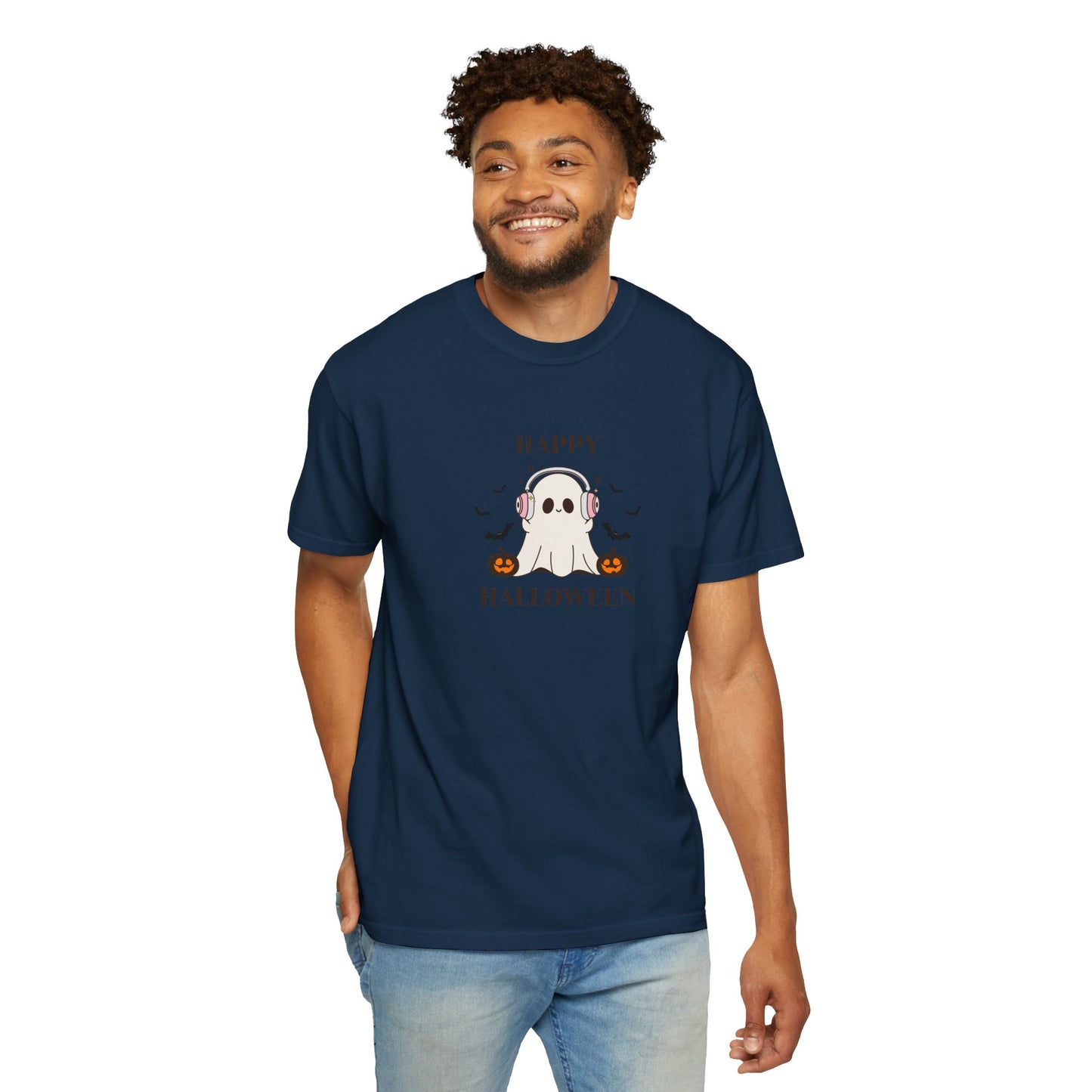 Happy Halloween Unisex T-shirt, Cozy Halloween Apparel, Spooky Season Shirt, Ghost T-shirt Gift, Fall Festival Clothing