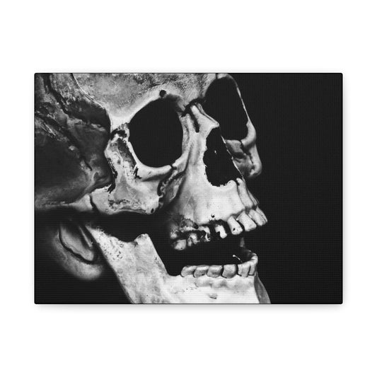 Black Skull Matte Canvas Art, Gothic Wall Decor, Halloween Decoration, Unique Home Aesthetic, Edgy Interior Design