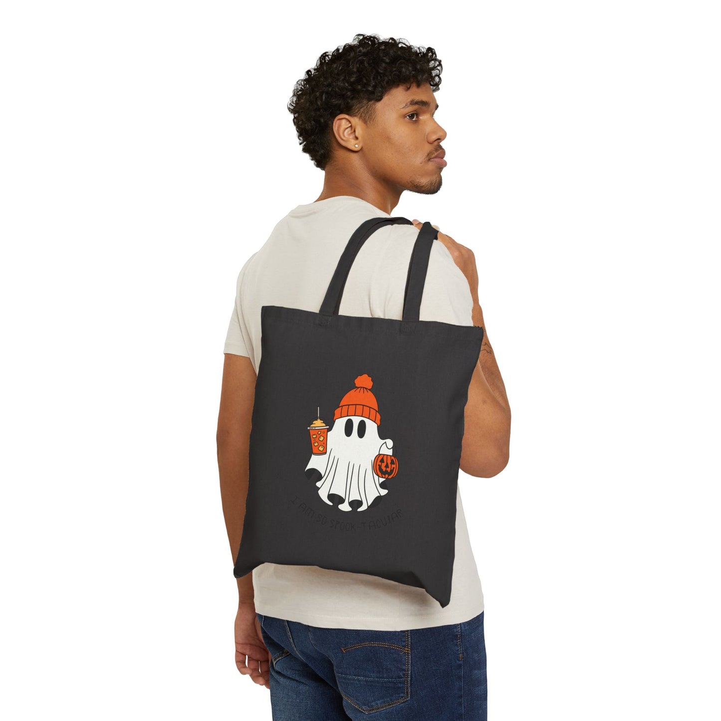 Halloween Ghost Tote Bag, Spook-tacular Gift, Eco-Friendly Cotton Bag, Trick or Treat Bag, Fun Everyday Tote