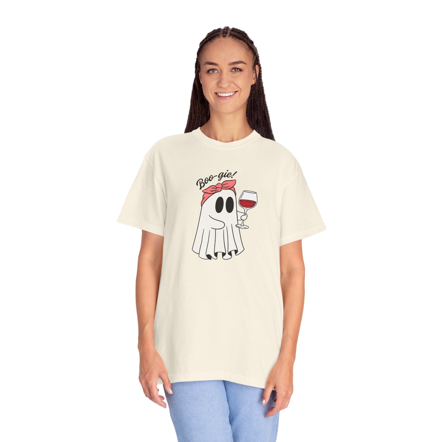 Ghostie Wine T-Shirt | Fun Unisex Tee for Halloween Parties, Casual Wear, Gifts for Wine Lovers, Spooky Celebrations, Cozy Weather