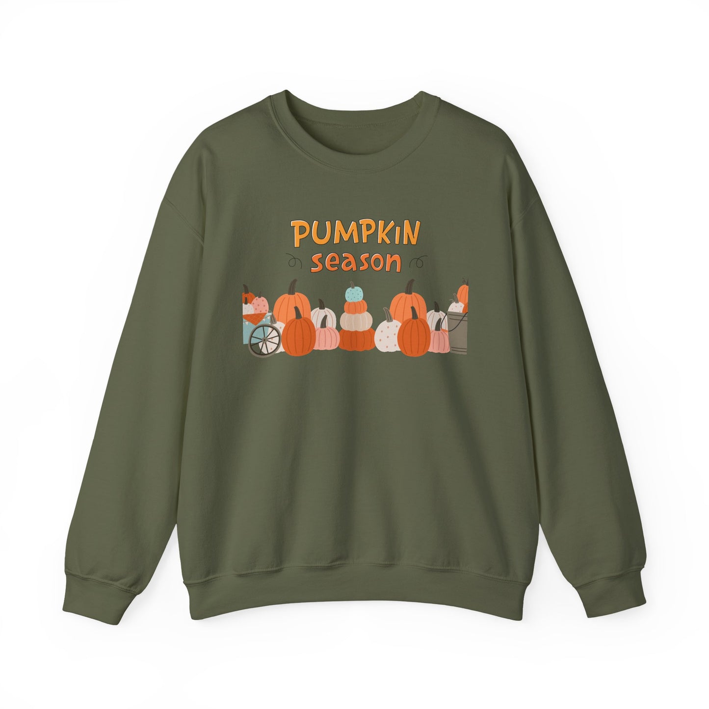 Pumpkin Season Crewneck Sweatshirt, Cozy Fall Fashion, Halloween Gift, Autumn Apparel, Casual Comfort, Unisex Sweater