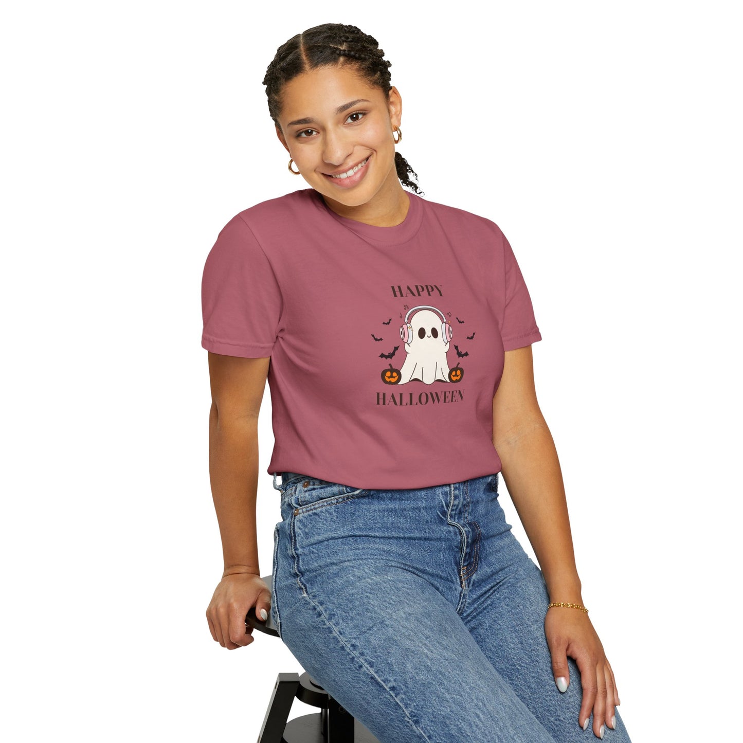 Happy Halloween Unisex T-shirt, Cozy Halloween Apparel, Spooky Season Shirt, Ghost T-shirt Gift, Fall Festival Clothing
