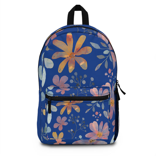 Floral Backpack with Watercolor Design, Trendy Book Bag, Perfect for School, Travel, Back to School Essentials, Floral Daypack