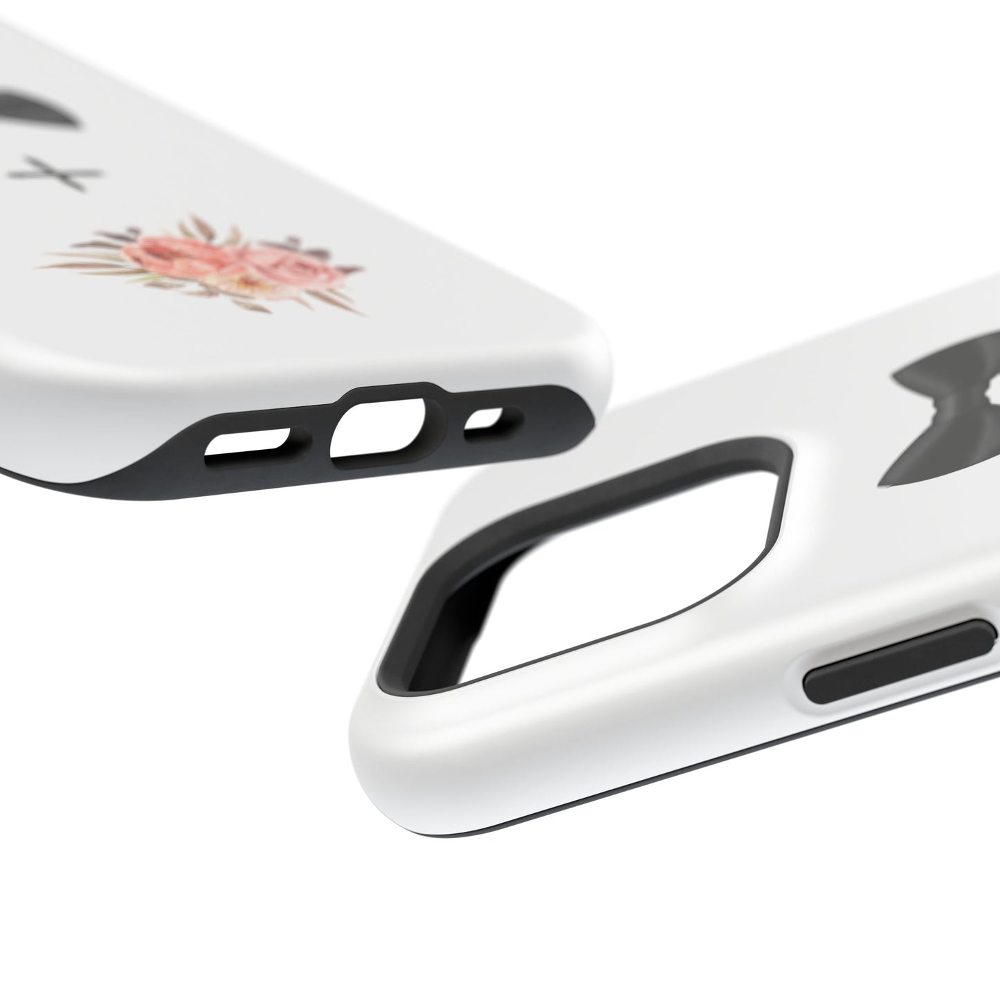 Floral Bow Tie Magnetic Tough Case - Elegant Phone Protection