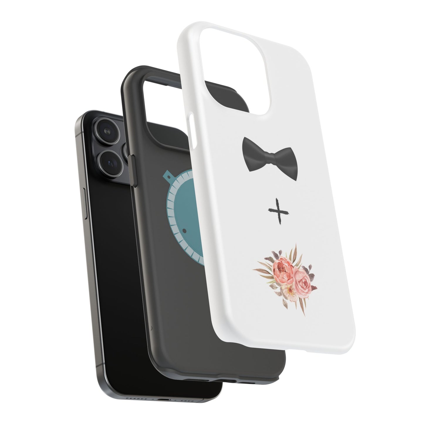 Floral Bow Tie Magnetic Tough Case - Elegant Phone Protection