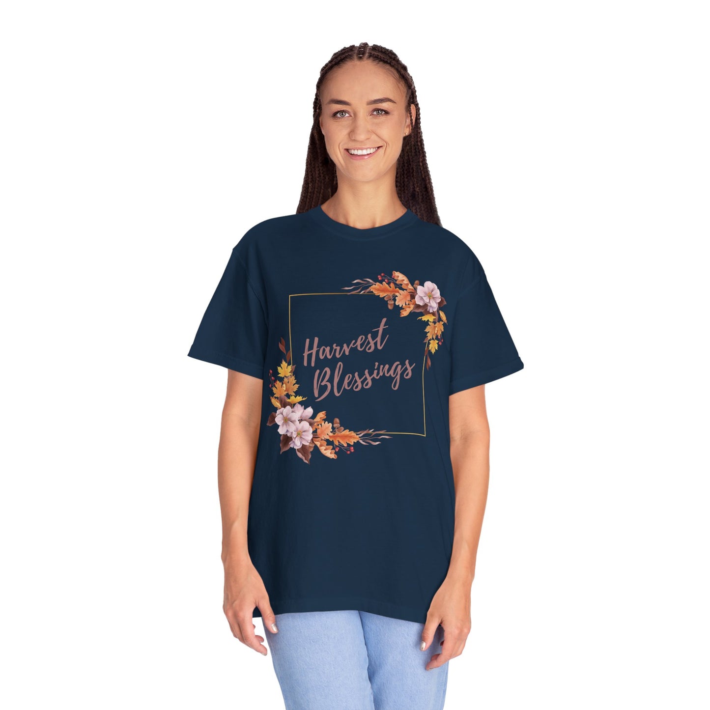 Harvest Blessings T-Shirt, Floral Unisex Tee, Autumn Gift, Thanksgiving Shirt, Cute Casual Wear, Boho Style Top