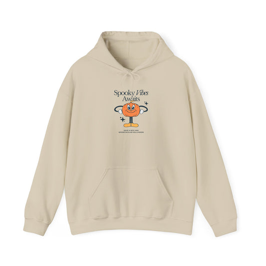 Spooky Vibes Unisex Hooded Sweatshirt, Halloween Apparel, Cozy Hoodie, Pumpkin Sweatshirt, Holiday Gift, Casual Wear