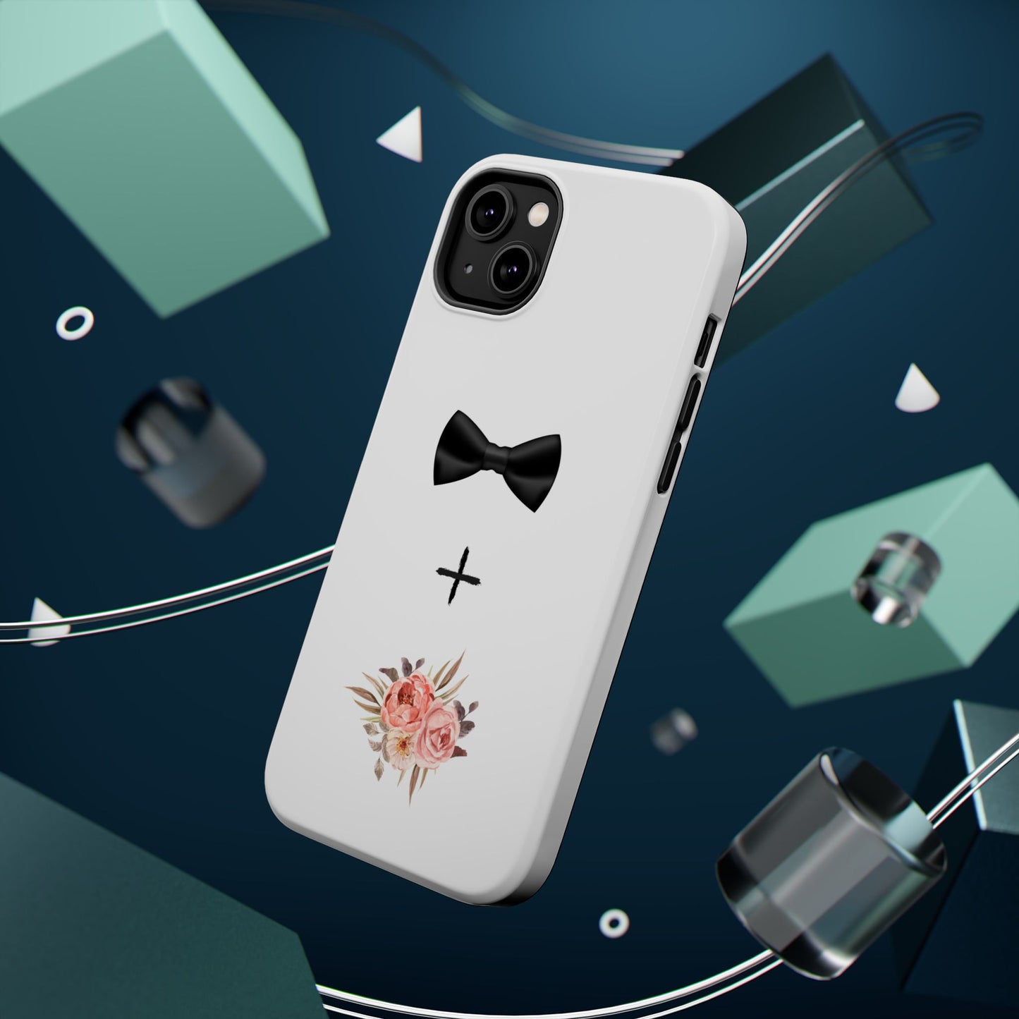 Floral Bow Tie Magnetic Tough Case - Elegant Phone Protection