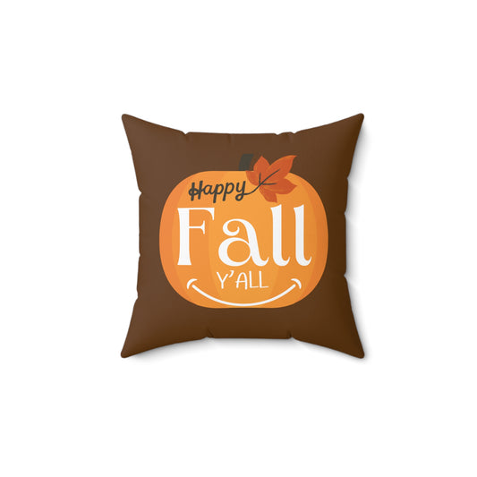 Fall-Themed Square Pillow, Cozy Home Decor, Autumn Cushion, Harvest Decoration, Thanksgiving Gift