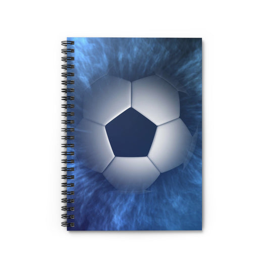 Soccer Theme Spiral Notebook - Ruled Lines, Sports Journal, Gift for Athletes, Back to School, Student Supplies, Football Notebook