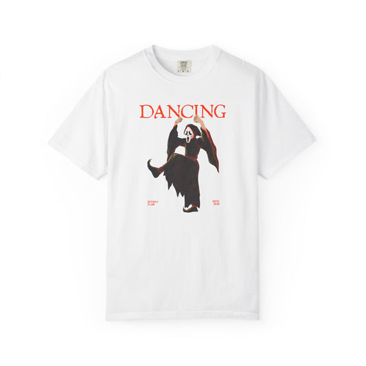 Dancing Grim Reaper T-Shirt, Unisex Halloween Shirt, Funny Graphic Tee, Spooky Dance Top, Unique Gift for Horror Lovers