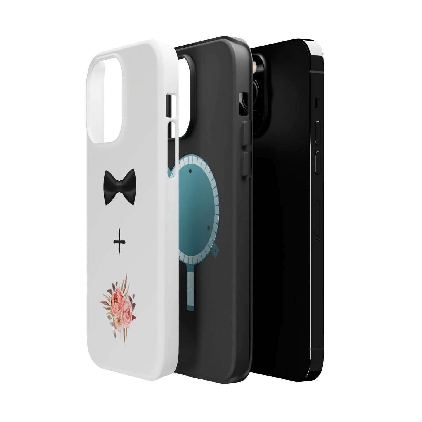 Floral Bow Tie Magnetic Tough Case - Elegant Phone Protection