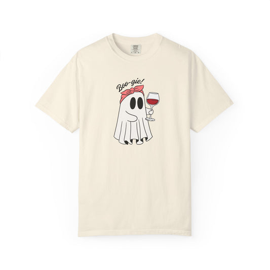 Ghostie Wine T-Shirt | Fun Unisex Tee for Halloween Parties, Casual Wear, Gifts for Wine Lovers, Spooky Celebrations, Cozy Weather