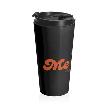 Halloween Cat Travel Mug, Stainless Steel Coffee Cup, Black Cat Pumpkin Tumbler, Autumn Drinkware, Cat Lover Gift, Spooky Season Accessory