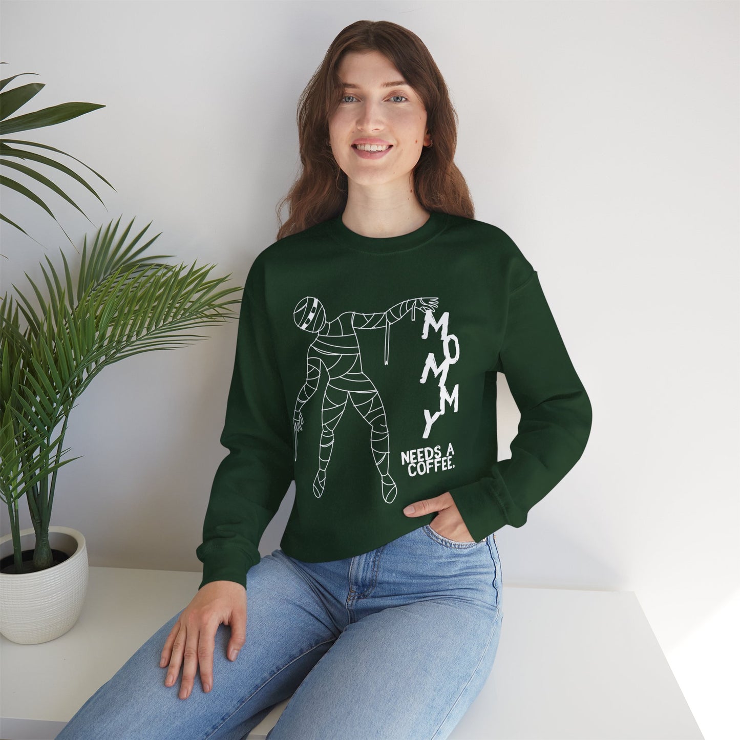 Spooky Coffee Lover Sweatshirt, Halloween Gift, Mom Life Crewneck, Cozy Fall Fashion, Casual Everyday Wear, Gift for Moms