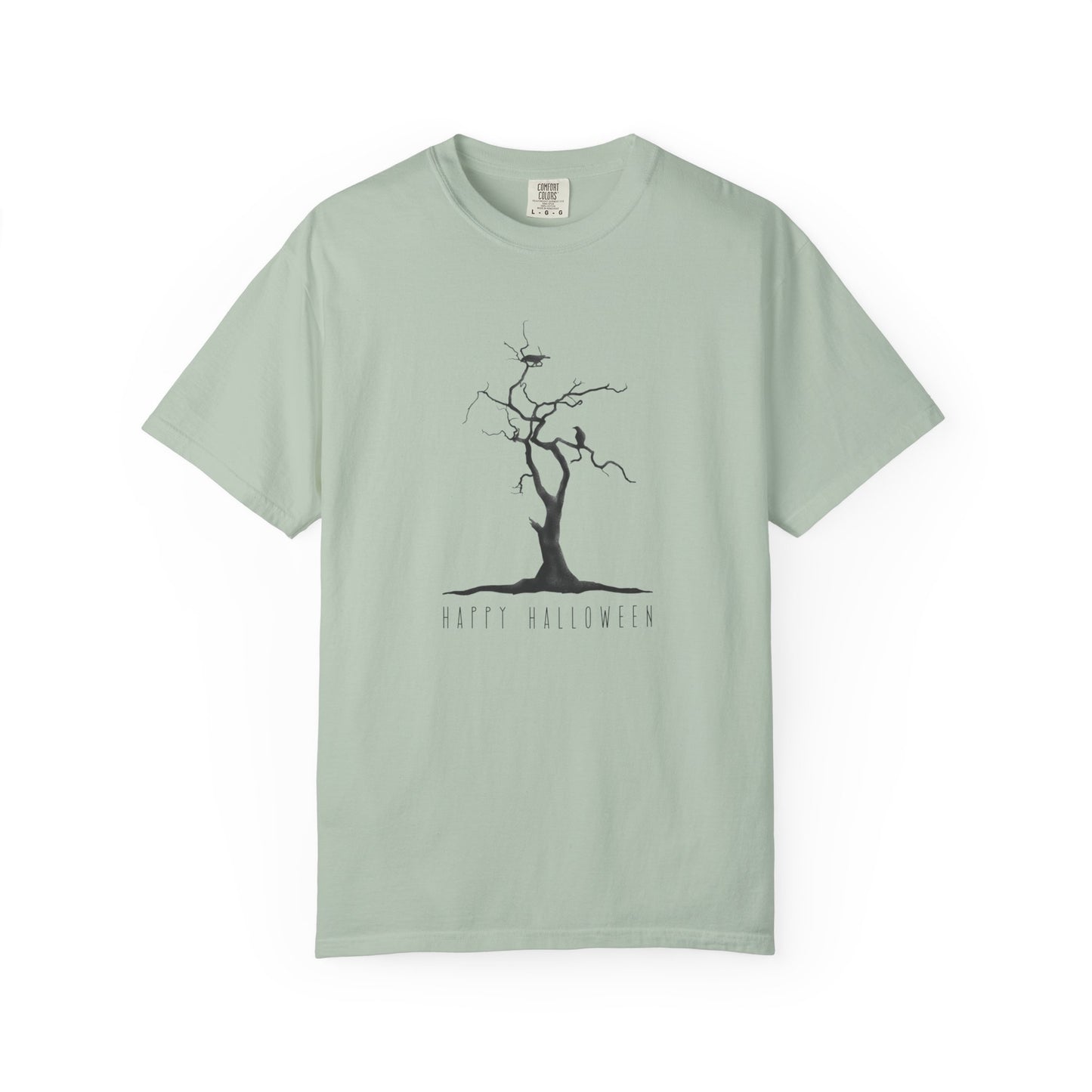 Garment-Dyed T-Shirt with Minimalist Tree Design, Unisex Nature Tee, Eco-Friendly Gift, Casual Wear, Sustainable Fashion