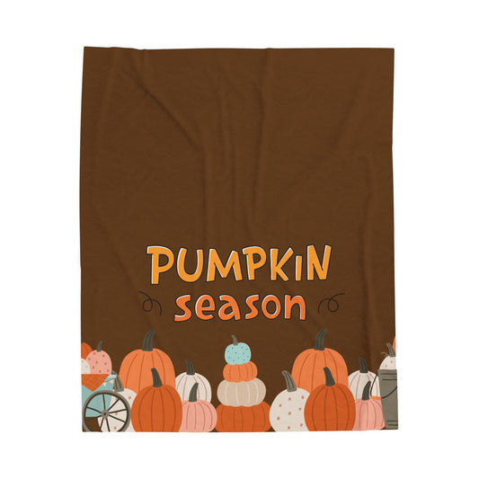 Cozy Pumpkin Season Plush Blanket | Fall Decor, Autumn Gift, Halloween Throw, Home Comfort, Seasonal Snuggles