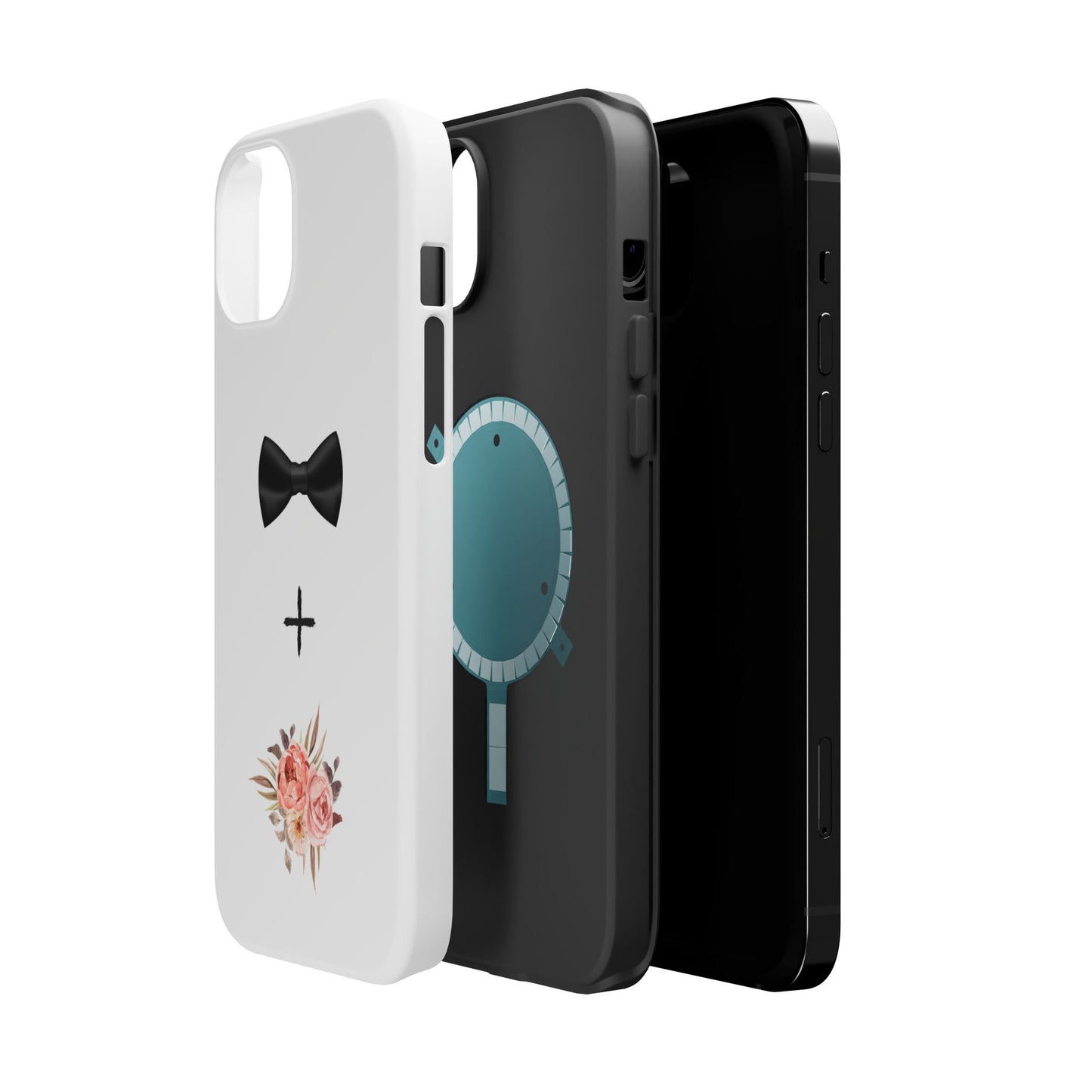 Floral Bow Tie Magnetic Tough Case - Elegant Phone Protection