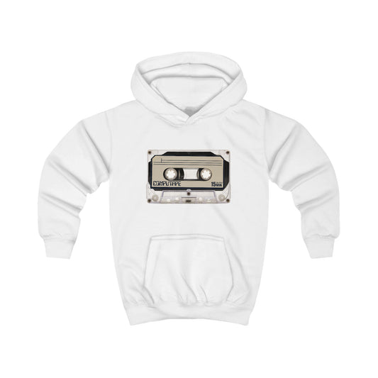 Retro Cassette Kids Hoodie, Nostalgic Youth Sweatshirt, Music Lover Gift, Fun Vintage Outerwear, Back to School Apparel
