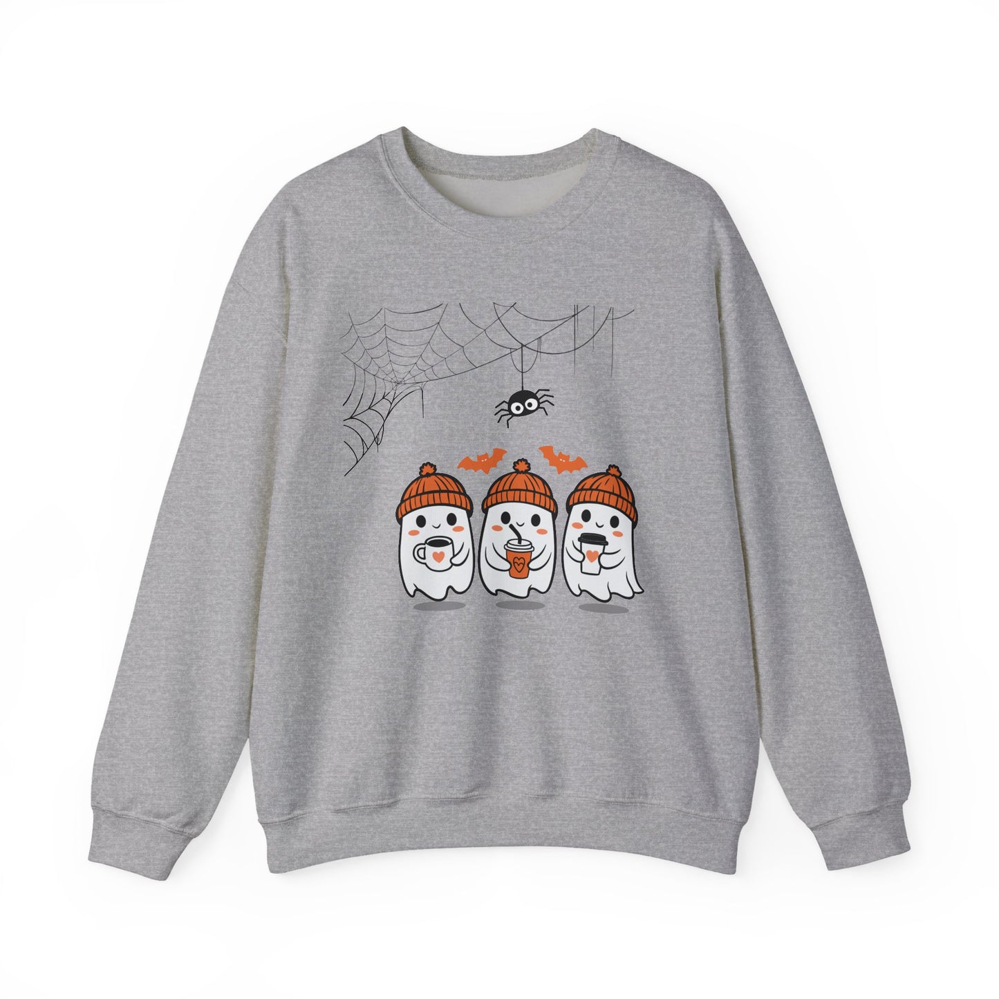 Cute Ghost Halloween Crewneck Sweatshirt, Spooky Season Sweatshirt, Halloween Apparel, Fall Fashion, Unisex Gift, Cozy Ghost Design