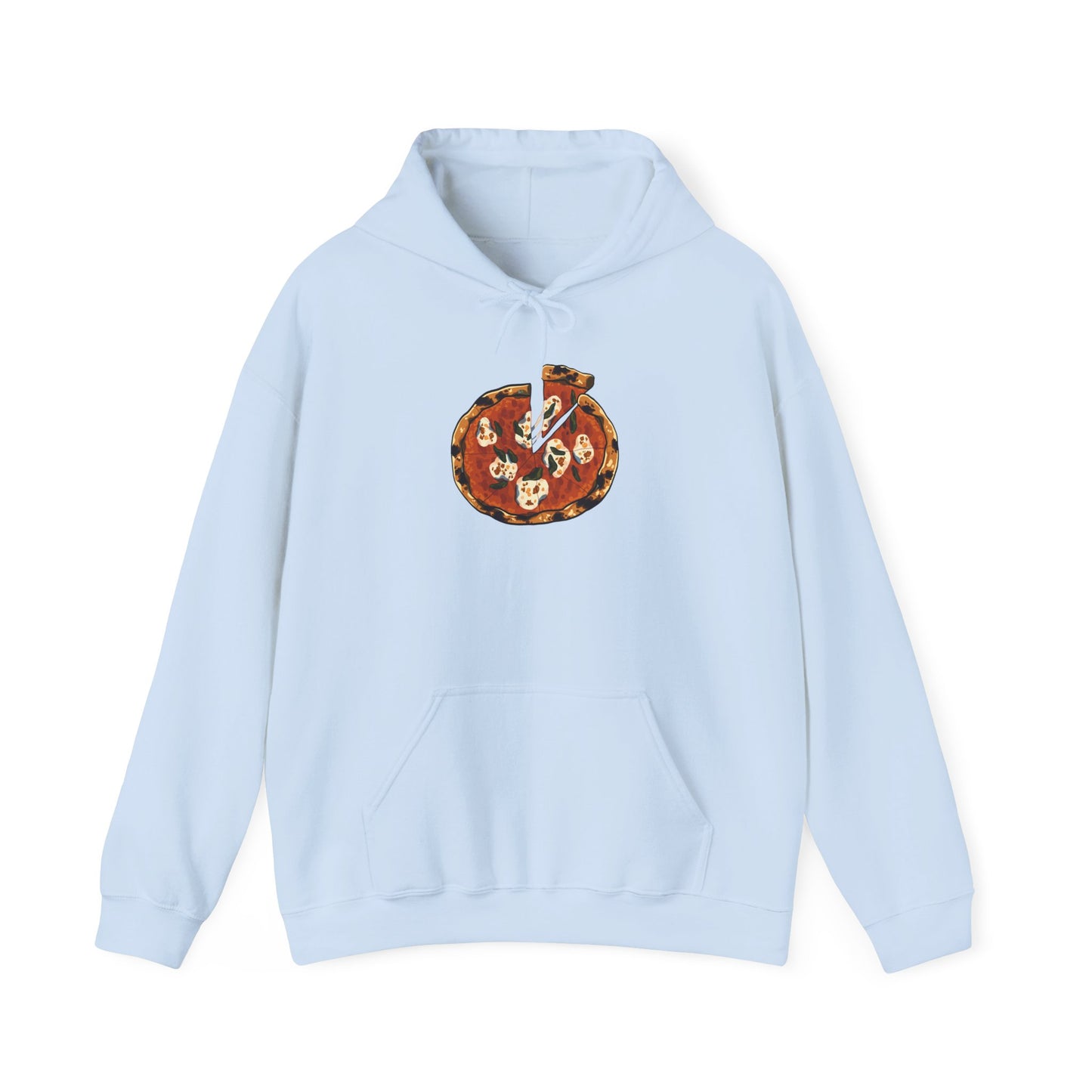 Italian Pizza Unisex Hooded Sweatshirt with Floral Design, Perfect for Everyday Wear, Gift for Friends, Spring Fashion, Casual Comfort