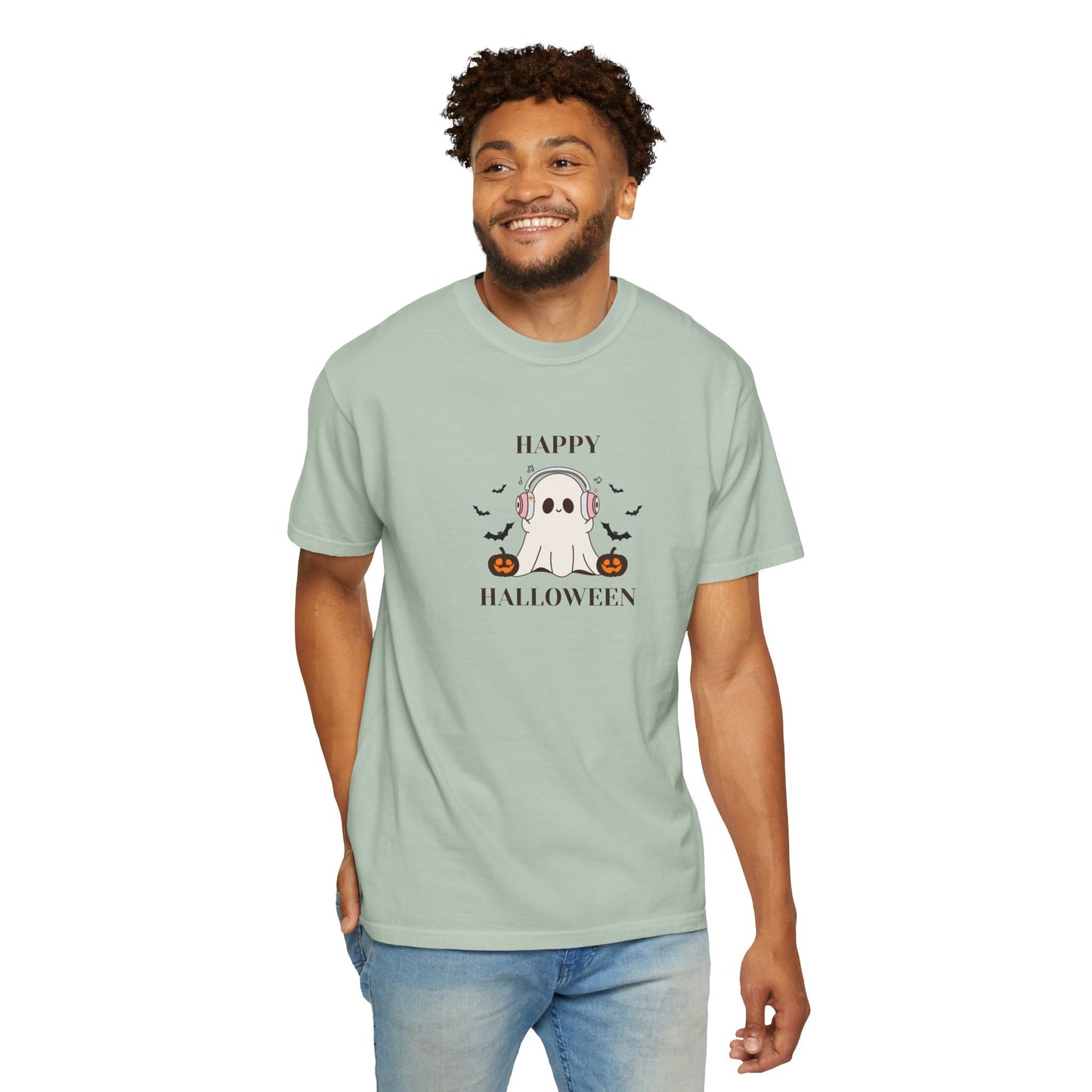Happy Halloween Unisex T-shirt, Cozy Halloween Apparel, Spooky Season Shirt, Ghost T-shirt Gift, Fall Festival Clothing