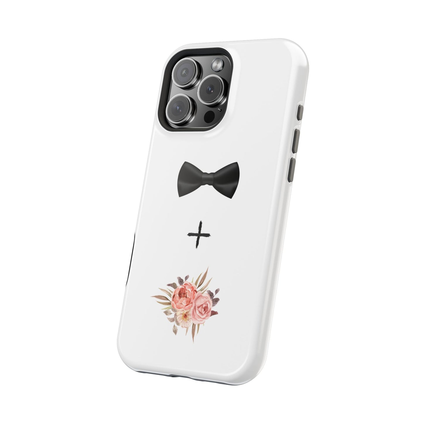 Floral Bow Tie Magnetic Tough Case - Elegant Phone Protection