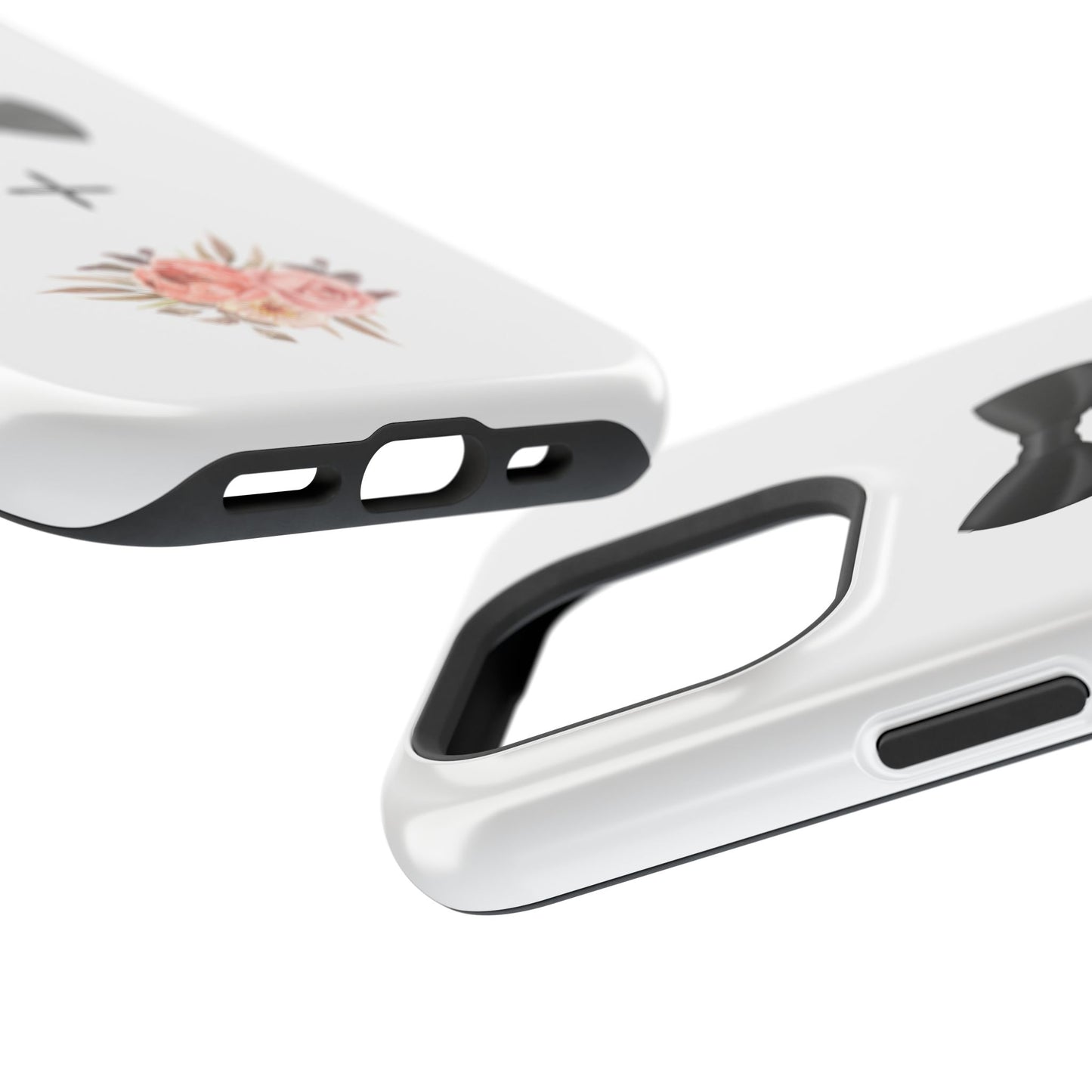Floral Bow Tie Magnetic Tough Case - Elegant Phone Protection