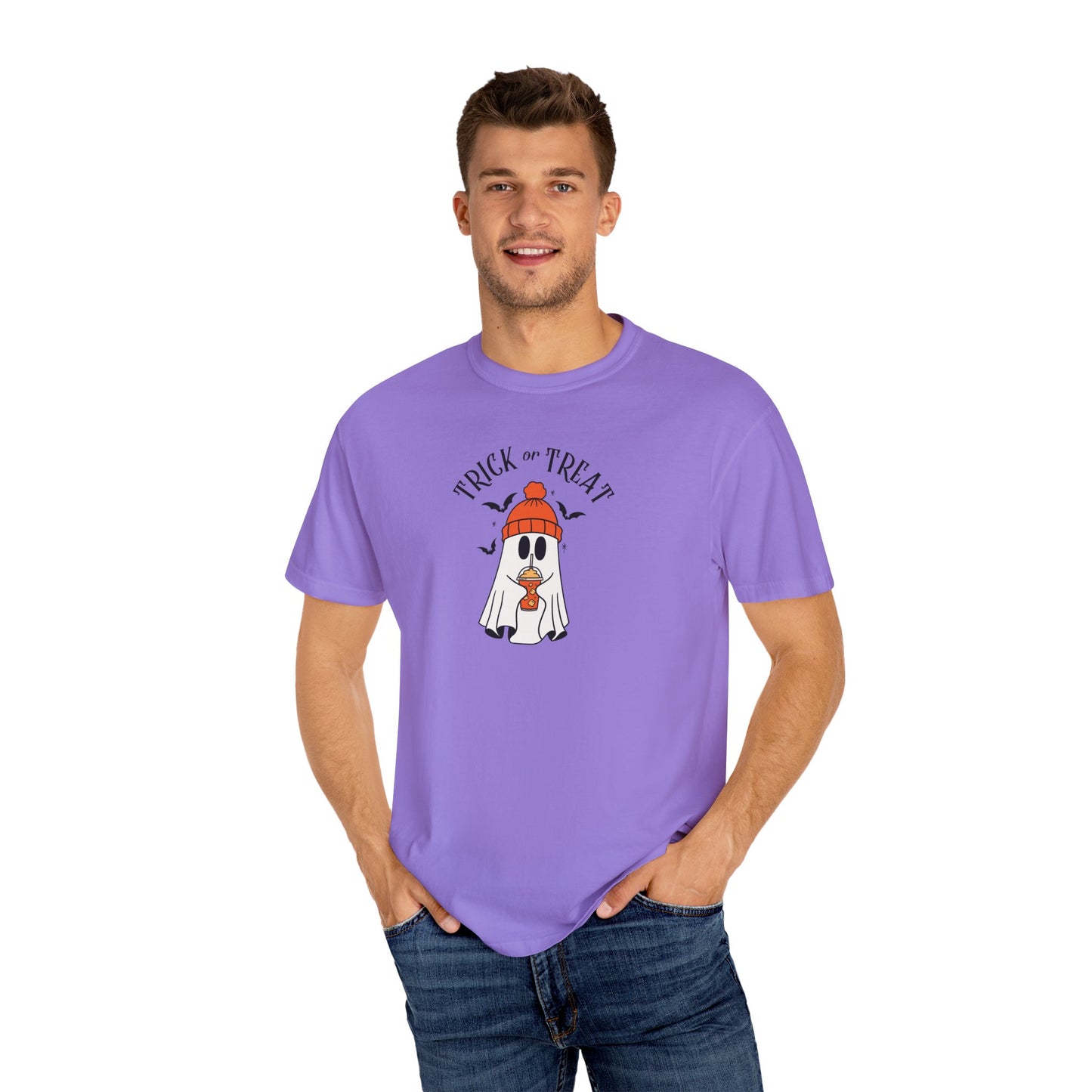 Cute Halloween Ghost T-Shirt, Unisex Halloween Tee, Trick or Treat Shirt, Halloween Gift, Fall Fashion