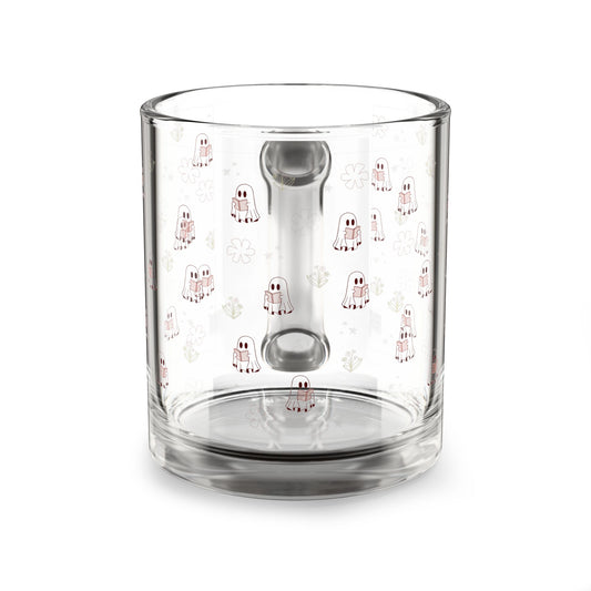 Cute Ghost Glass Mug 10oz, Halloween Coffee Cup, Spooky Drinkware, Gift for Ghost Lovers, Kawaii Kitchen Accessory